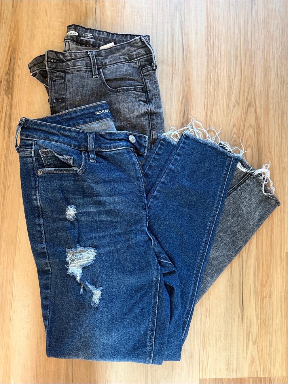 Two pairs of Old Navy Rockstar Super Skinny jeans
